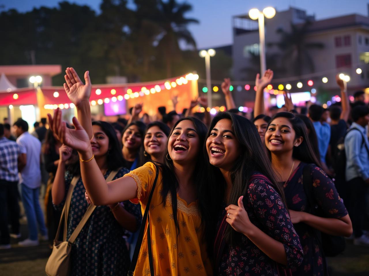 Students celebrating at a campus cultural festival