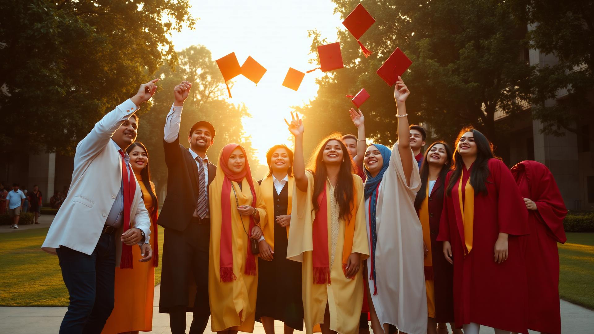 International graduates celebrating at Vignan University